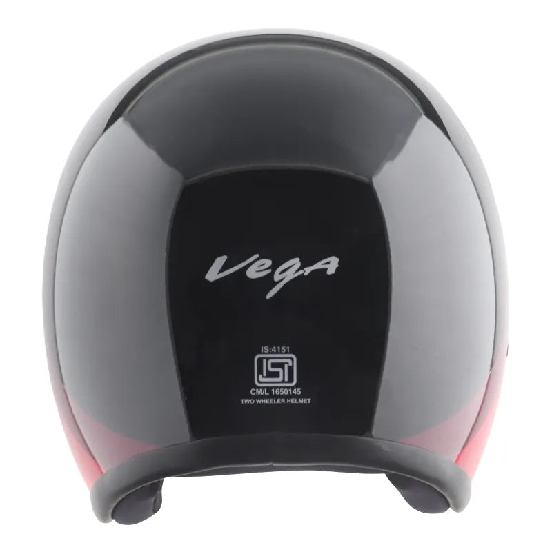 VEGA Jet Dx W Peak Urban Black Red Half Face Helmet