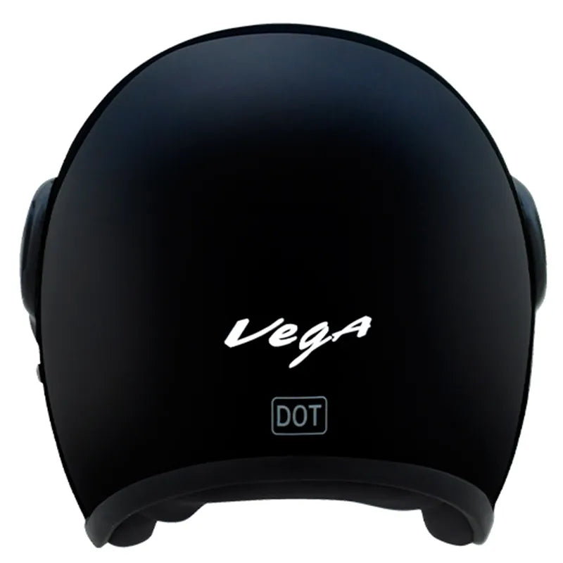 VEGA Jet Black Half Face Helmet