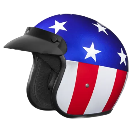 STUDDS Jetstar Classic D1 Captain America Flame Blue Half Face Helmet