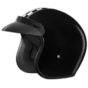 STUDDS Jetstar Classic D2 Cafe Racer Black Half Face Helmet