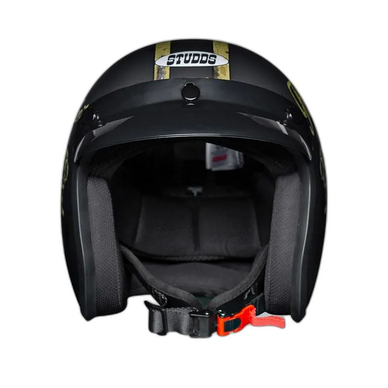 STUDDS Jetstar Classic D5 Flying Aces Matt Black Half Face Helmet