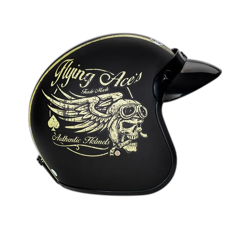 STUDDS Jetstar Classic D5 Flying Aces Matt Black Half Face Helmet