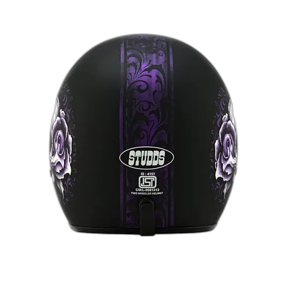 STUDDS Jetstar Classic D6 Good Girl Gone Bad Matt Black Half Face Helmet
