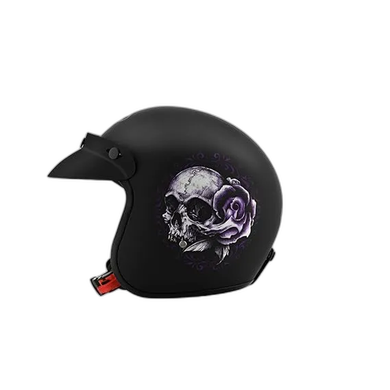 STUDDS Jetstar Classic D6 Good Girl Gone Bad Matt Black Half Face Helmet