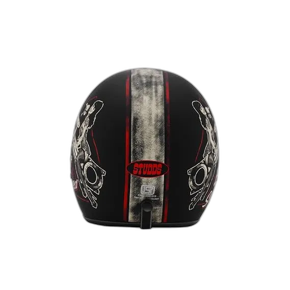 STUDDS Jetstar Classic D8 Built For Speed Matt Black Half Face Helmet