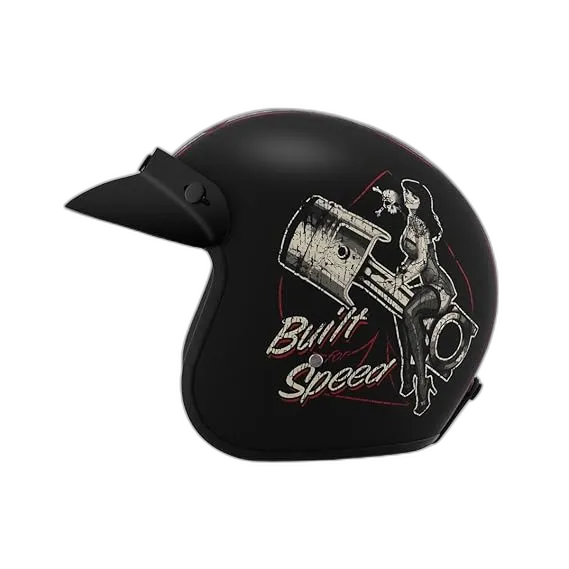 STUDDS Jetstar Classic D8 Built For Speed Matt Black Half Face Helmet