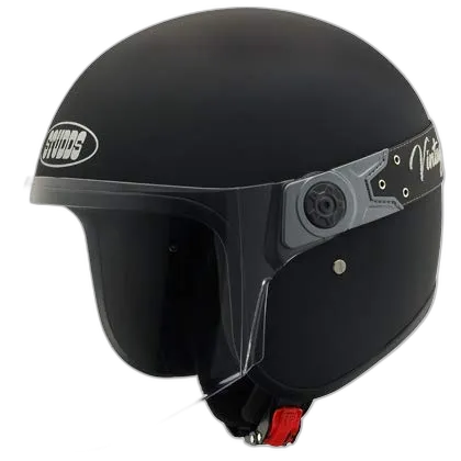 STUDDS Jetstar Vintage Black Half Face Helmet