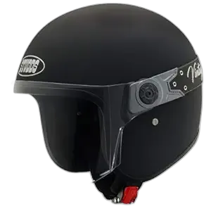 STUDDS Jetstar Vintage Matt Black Half Face Helmet