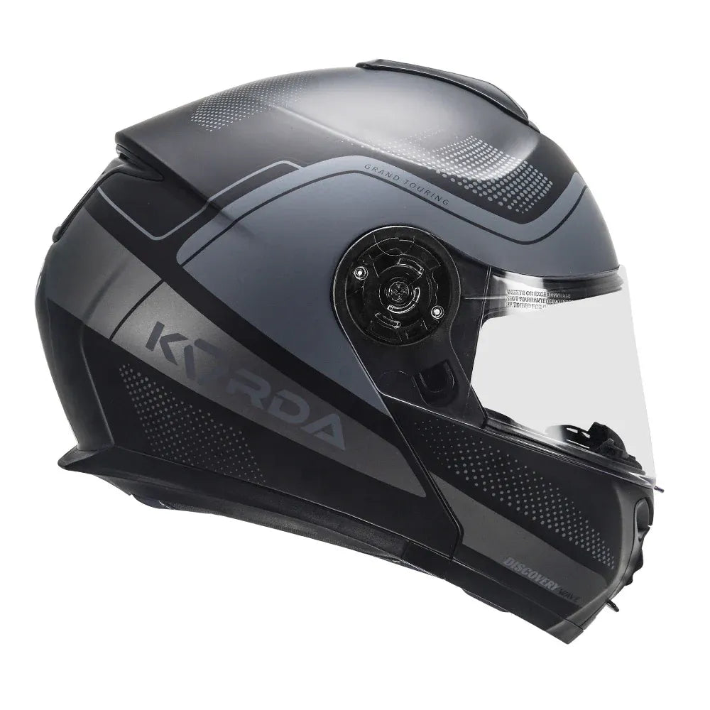 KORDA Discovery Wave Matt Black Dark Grey Full Face Helmet