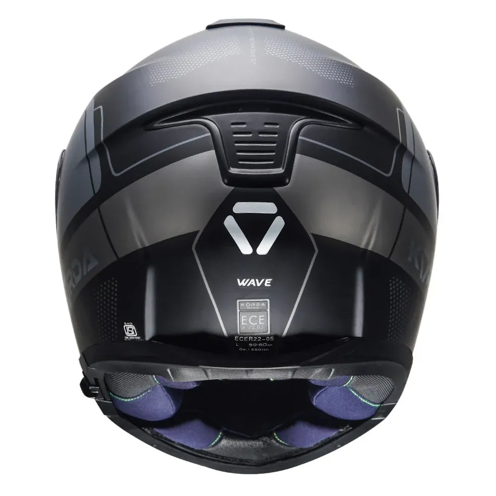 KORDA Discovery Wave Matt Black Dark Grey Full Face Helmet