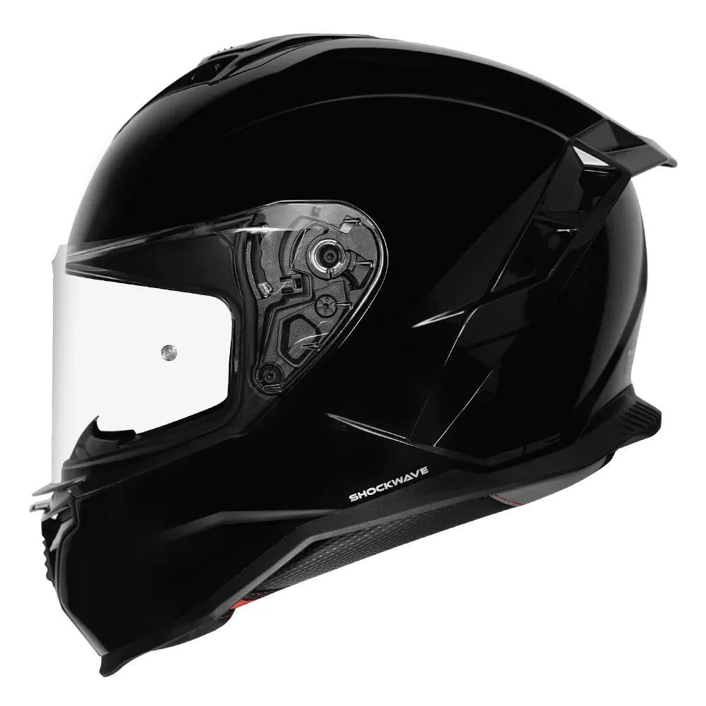 KORDA Shockwave Sold Gloss Black Full Face Helmet