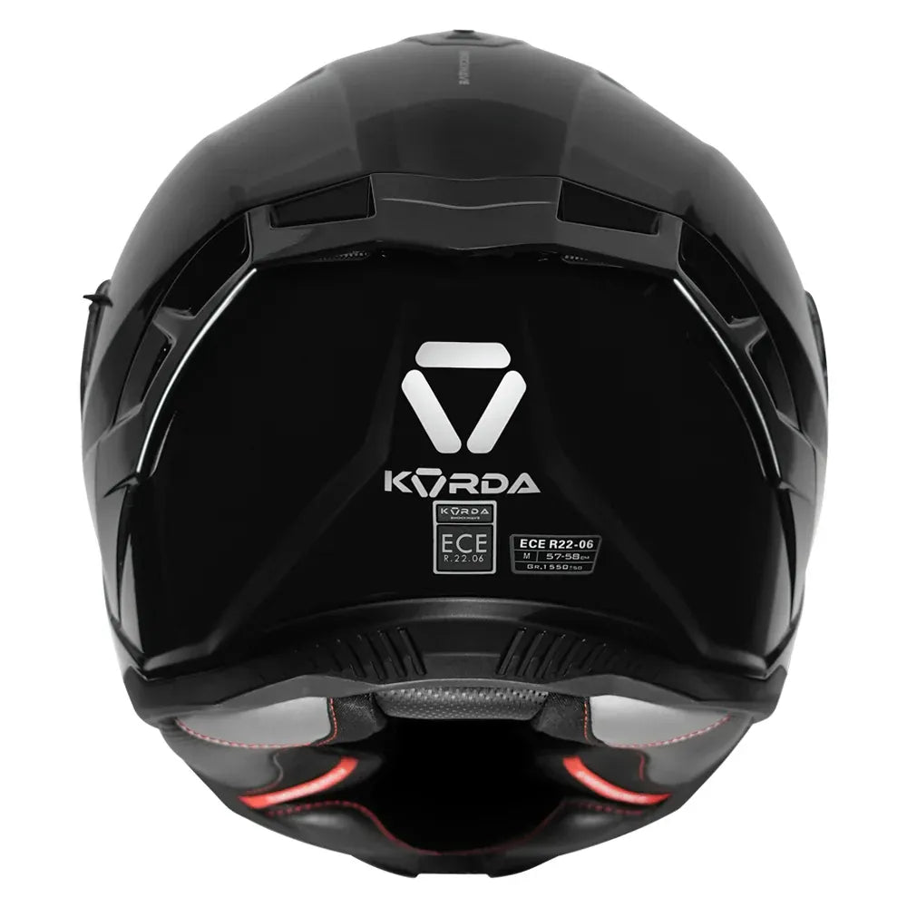 KORDA Shockwave Sold Gloss Black Full Face Helmet