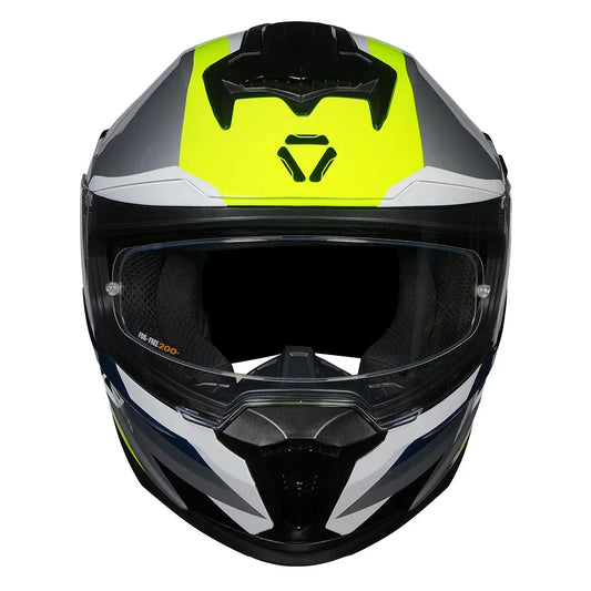 Korda Sonic Gp Moze Gray Fluorescent Yellow Full Face Helmet