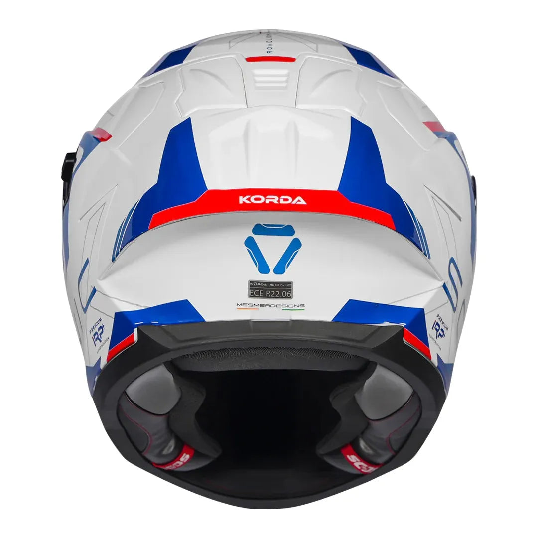Korda Sonic Gp Roadlion White Red Blue Full Face Helmet