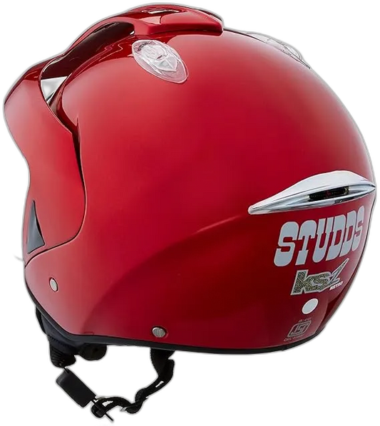 STUDDS Ks 1 Metro Cherry Red Half Face Helmet