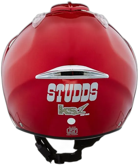 STUDDS Ks 1 Metro Cherry Red Half Face Helmet