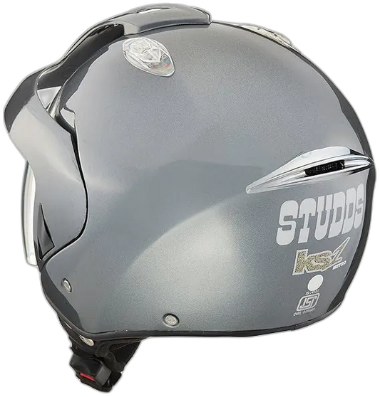 STUDDS Ks 1 Metro Silver Grey Half Face Helmet