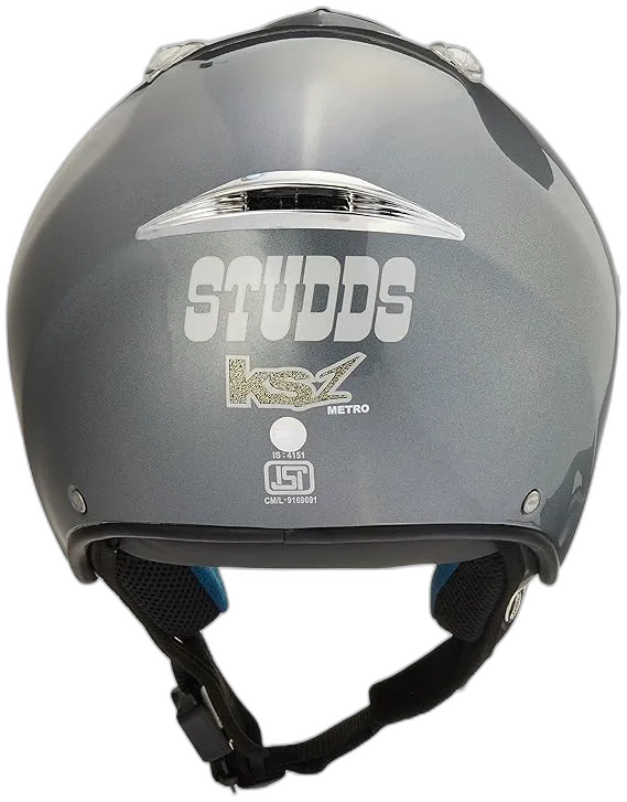 STUDDS Ks 1 Metro Silver Grey Half Face Helmet