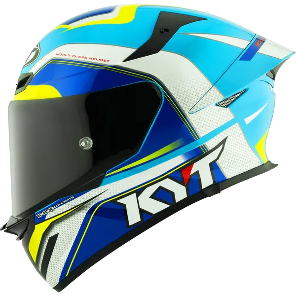 Kyt Revo Grand Prix White Blue Full Face Helmet