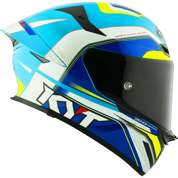 Kyt Revo Grand Prix White Blue Full Face Helmet