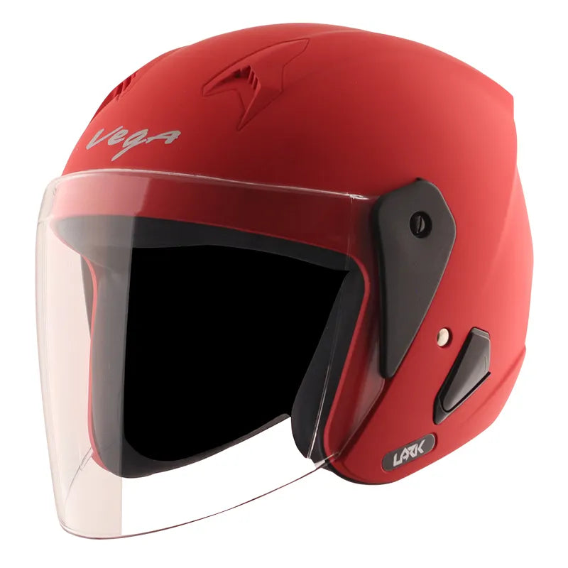 VEGA Lark Dull Red Half Face Helmet
