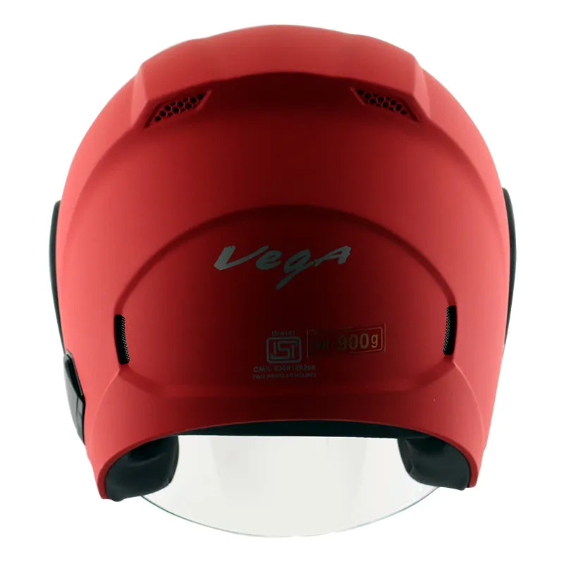 VEGA Lark Dull Red Half Face Helmet