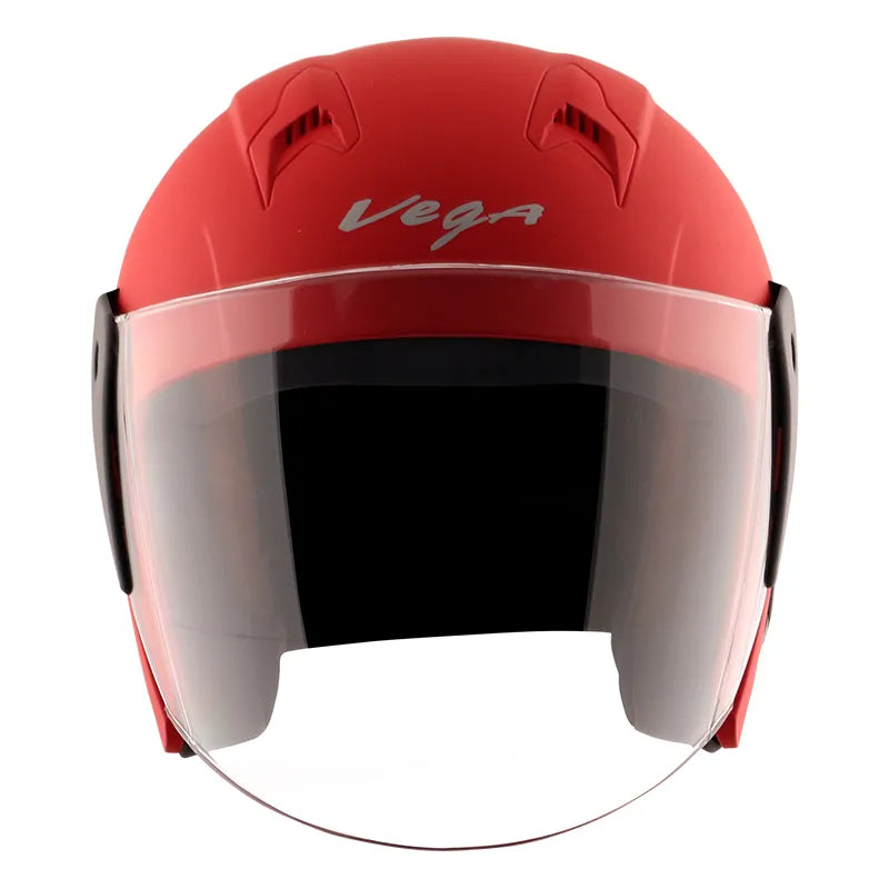 VEGA Lark Dull Red Half Face Helmet