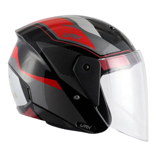 VEGA Lark Legend Black Red Half Face Helmet