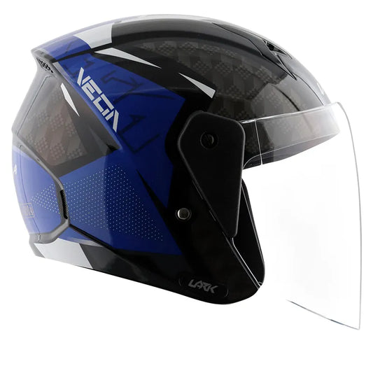 VEGA Lark Twist Black Blue Half Face Helmet