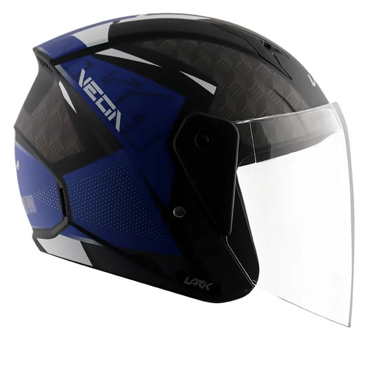 VEGA Lark Twist Dull Black Blue Half Face Helmet