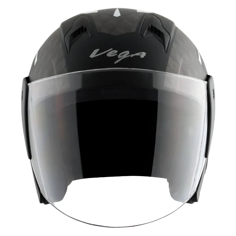 VEGA Lark Twist Dull Black Blue Half Face Helmet