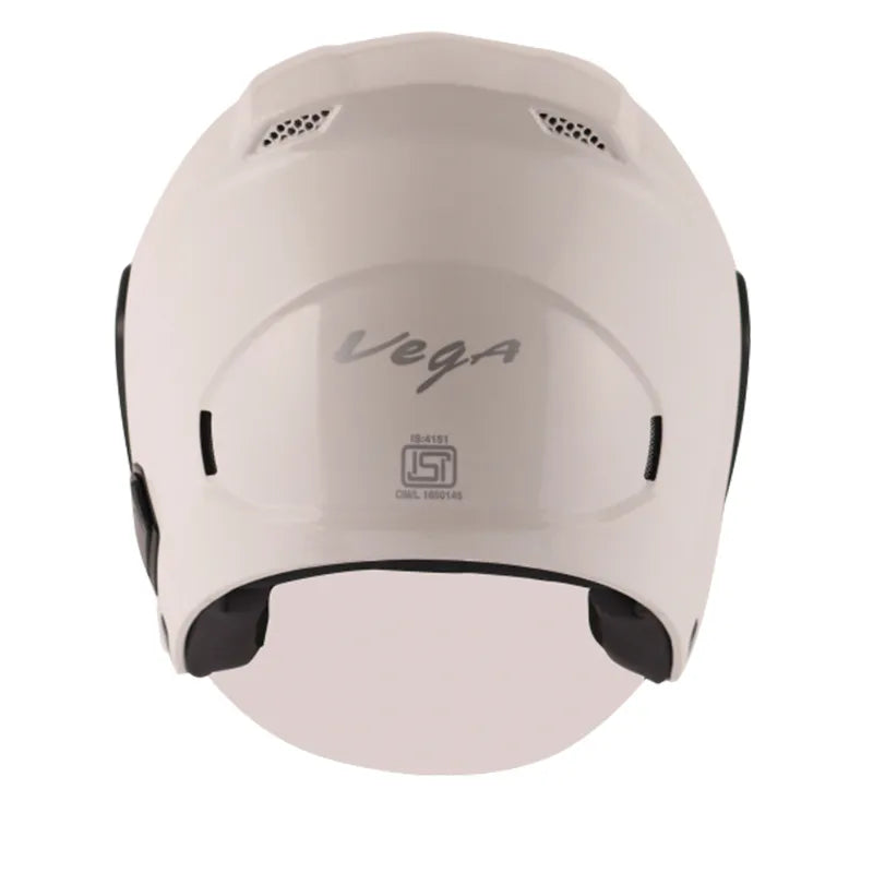 VEGA Lark White Half Face Helmet