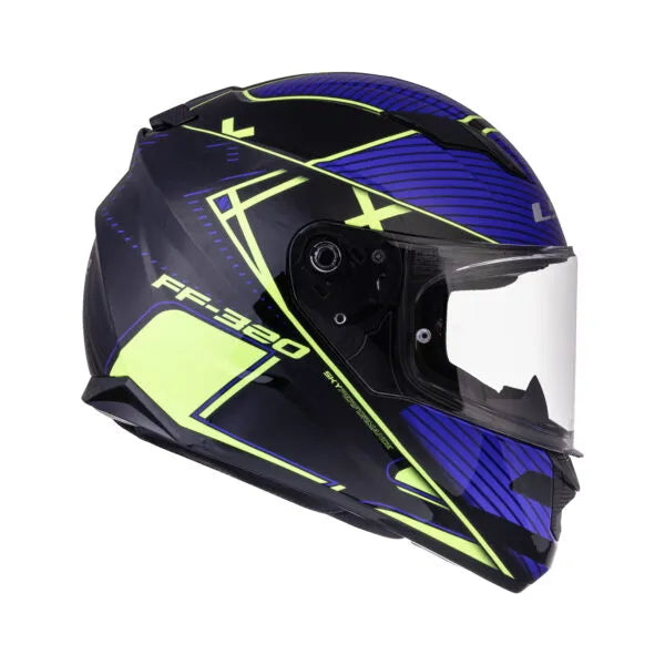 LS2 320 Stream Evo Levl Black Hiviz Yellow Full Face Helmet