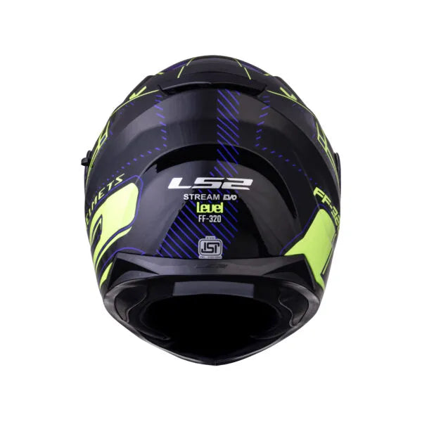 LS2 320 Stream Evo Levl Black Hiviz Yellow Full Face Helmet