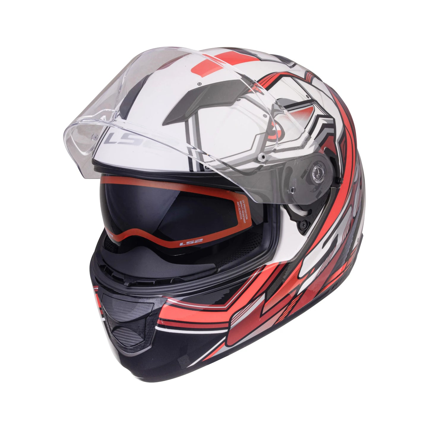 LS2 320 Stream Evo Xdron White Red Full Face Helmet
