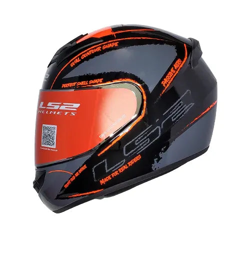 LS2 352 Brush Black Orange Full Face Helmet