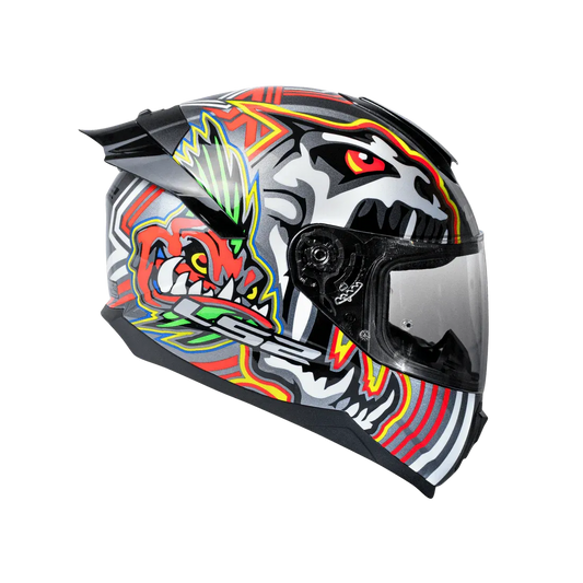 Ls2 FF 352 Flash Gray Growl (Glow) Full Face Helmet