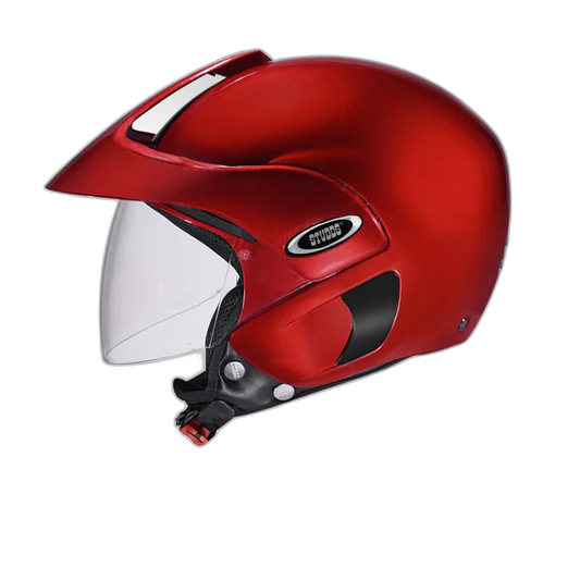 STUDDS Marshall Cherry Red Half Face Helmet