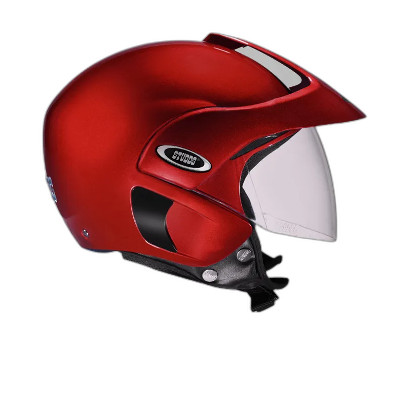 STUDDS Marshall Cherry Red Half Face Helmet