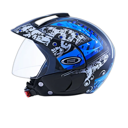STUDDS Marshall D2 Black N1 Half Face Helmet