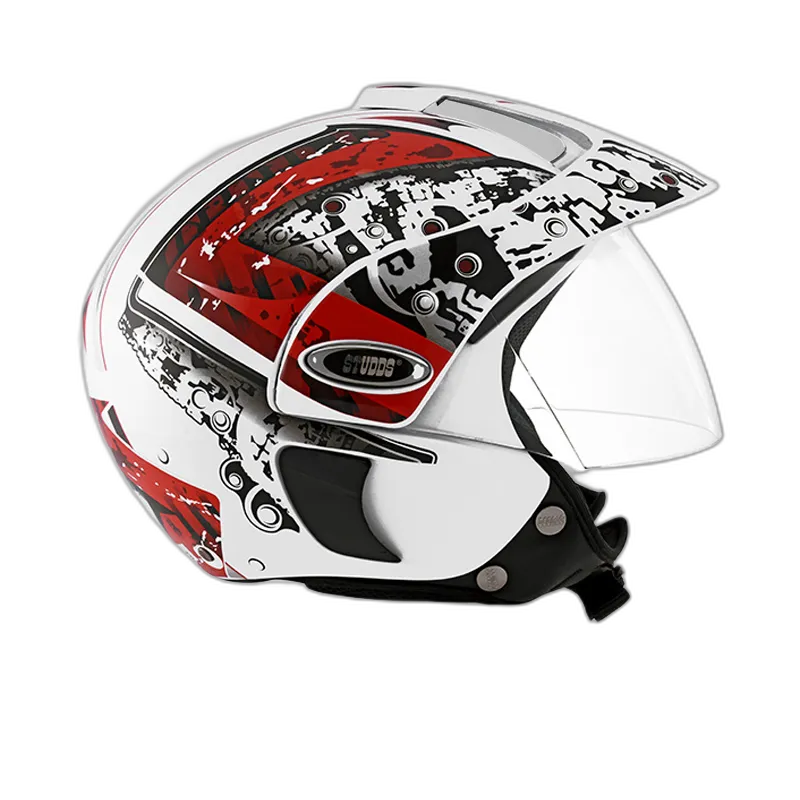 STUDDS Marshall D2 White N2 Half Face Helmet