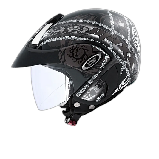 STUDDS Marshall D4 Black N4 Half Face Helmet