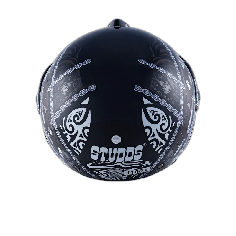 STUDDS Marshall D4 Black N4 Half Face Helmet