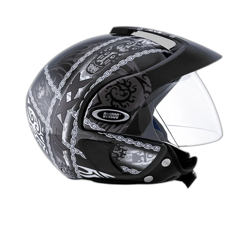 STUDDS Marshall D4 Black N4 Half Face Helmet