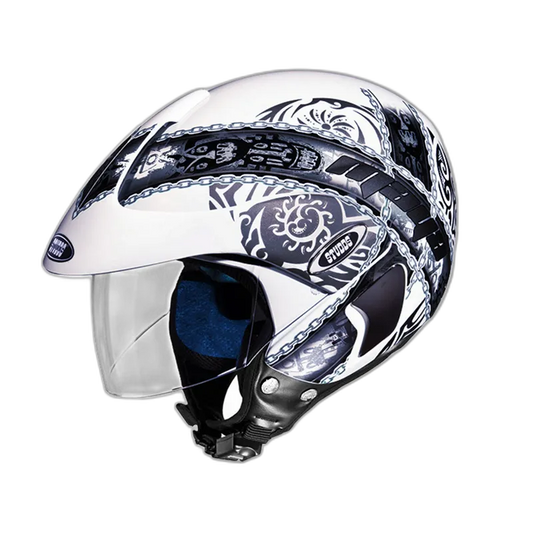 STUDDS Marshall D4 White N4 Half Face Helmet