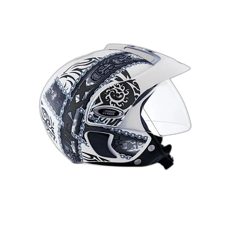 STUDDS Marshall D4 White N4 Half Face Helmet