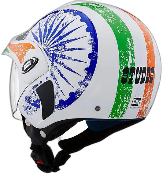 STUDDS Marshall D5 White Half Face Helmet