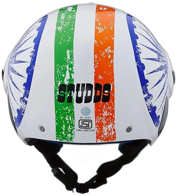 STUDDS Marshall D5 White Half Face Helmet