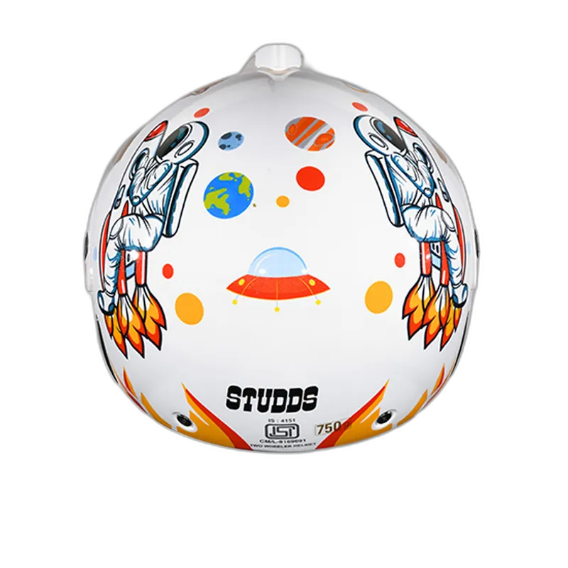 STUDDS Marshall Kids D2 White N Half Face Helmet