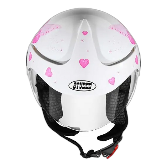 STUDDS Marshall Kids Wh Pink D Half Face Helmet